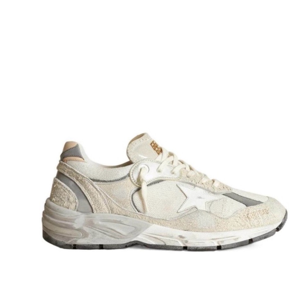 Golden Goose White and Gray Sneakers